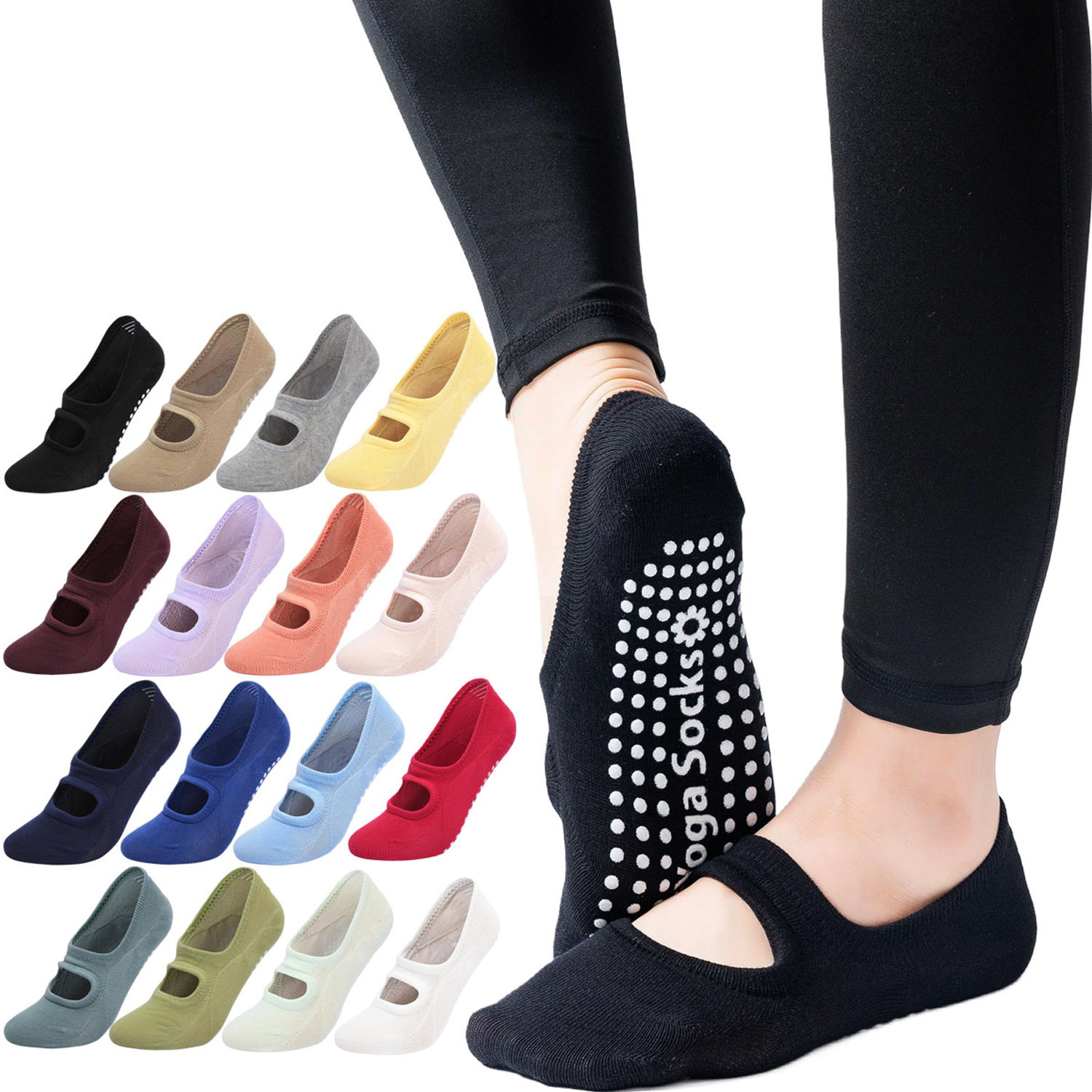 Grip Sock Yoga - Meias de Yoga Femininas de Alta