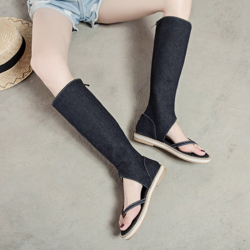 Botas Femininas de Verão em Je - Knee High Sock Women avaliação e preço